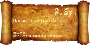 Hanus Szaniszló névjegykártya